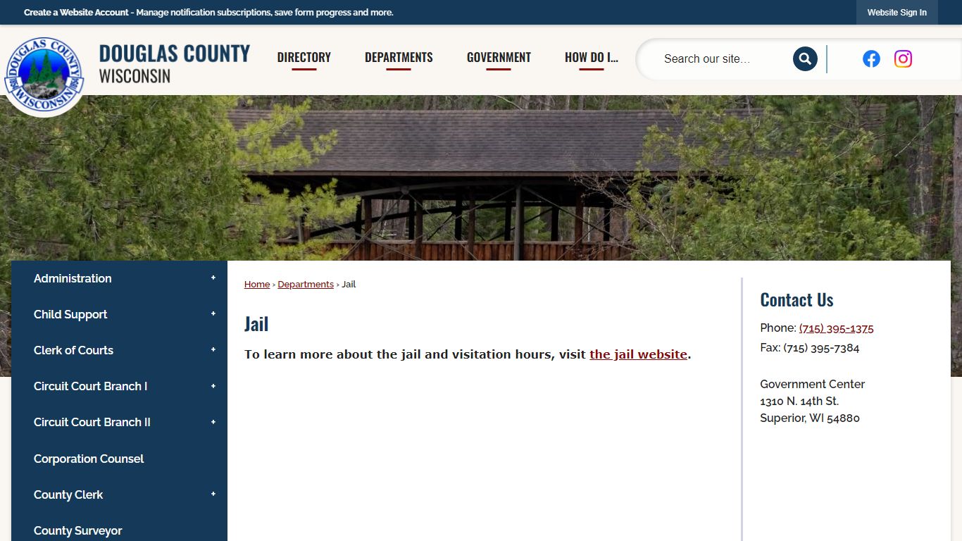 Jail | Douglas County, WI - Official Website